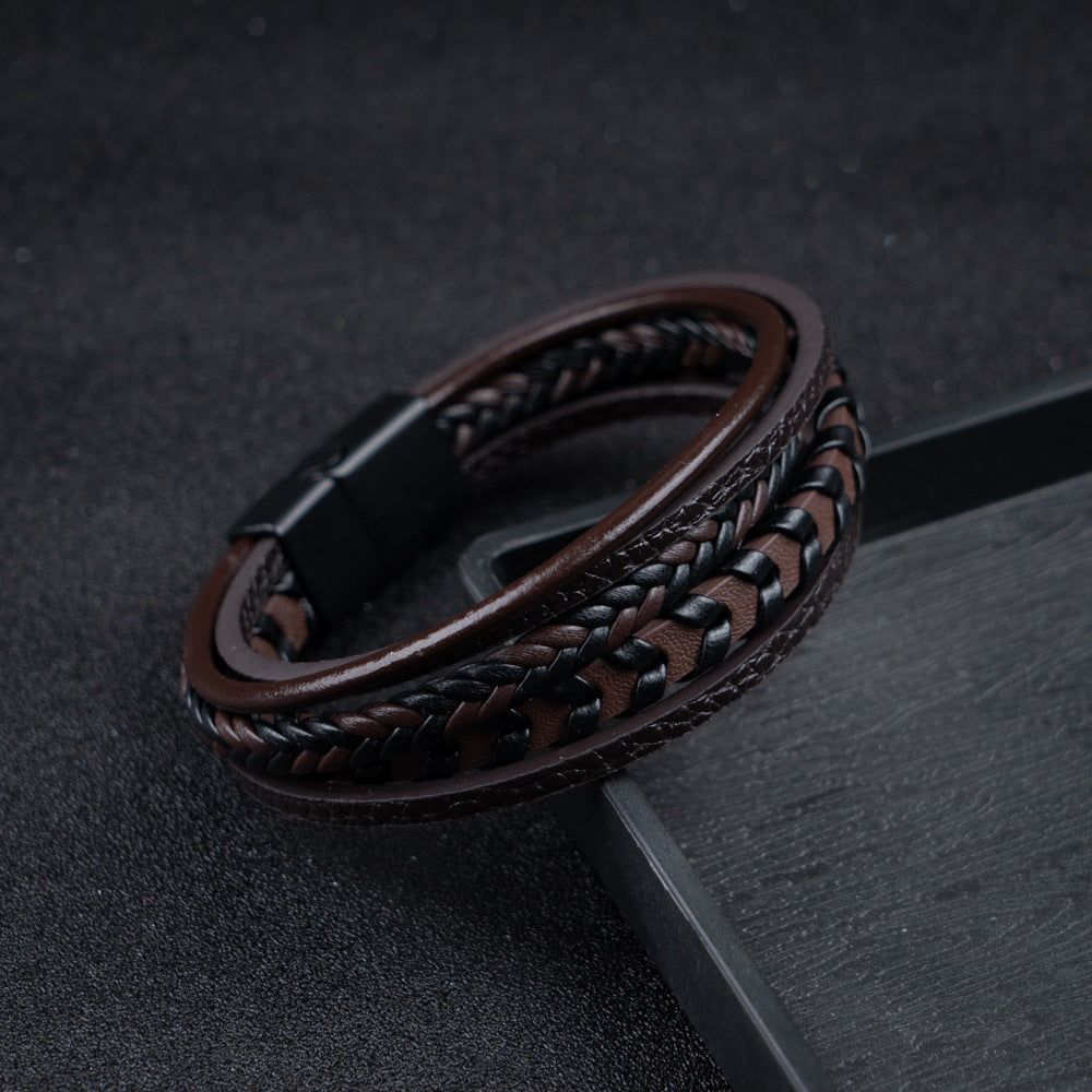 Levi | Tijdloze leren armband voor heren