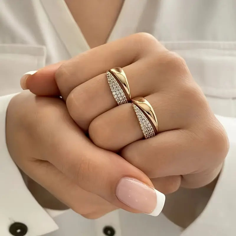 Elegante ring met schitterende steentjes (1+1 Gratis)