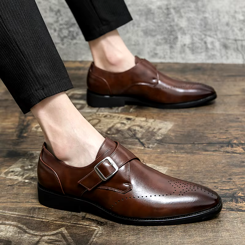 Driel | Elegante leren herenschoenen met monniksriem