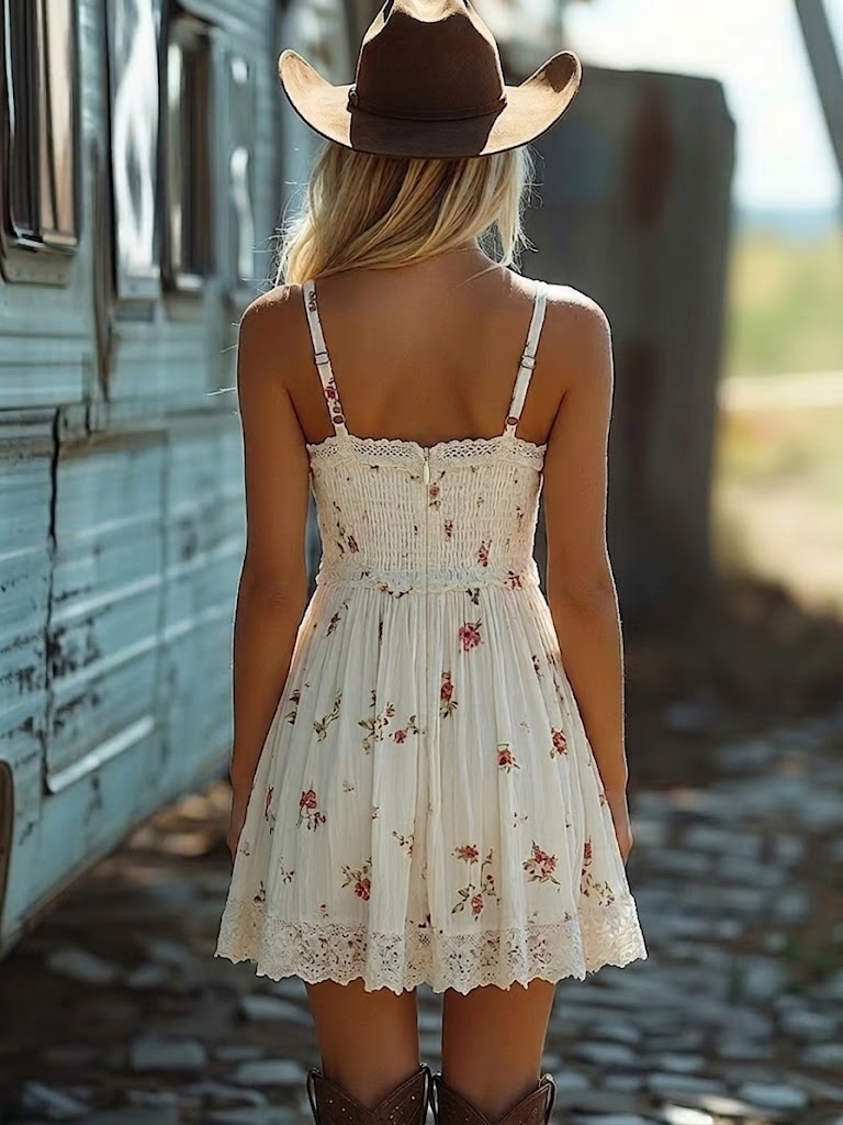 Morgane™ | Bloemenprint Spaghetti Strap Bohemian Mini Jurk