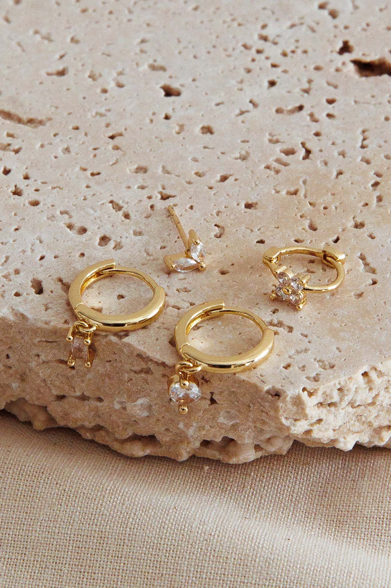 Accent Oorbellen Kristal Schatten Goud - Bellanza