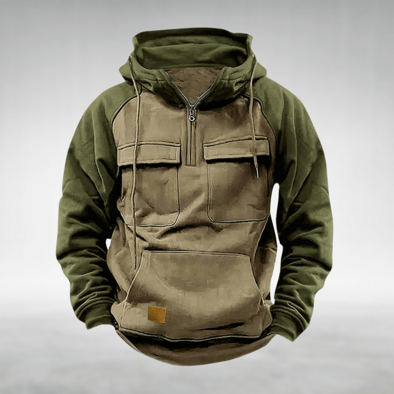 Alex | Casual Half - zip Hoodie met Praktische Zakken - Bellanza