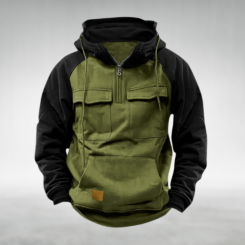Alex | Casual Half - zip Hoodie met Praktische Zakken - Bellanza