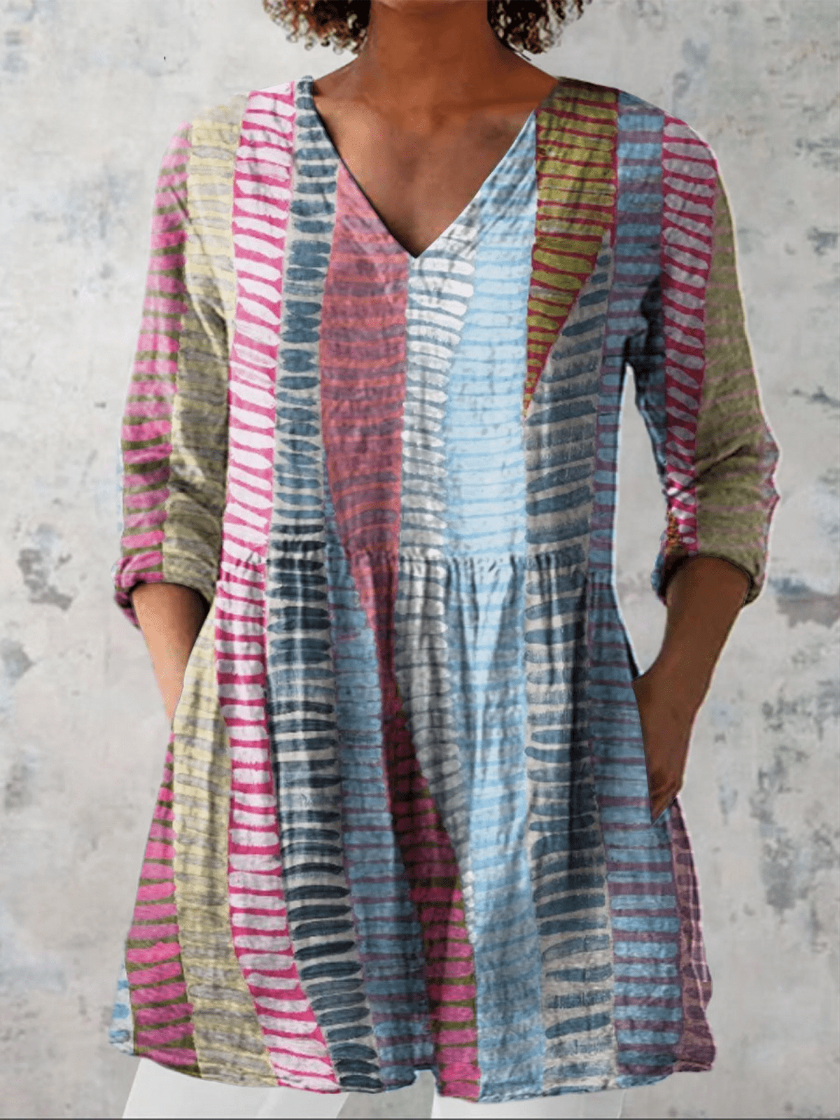 Anais | Lange Blouse met V-hals - Bellanza