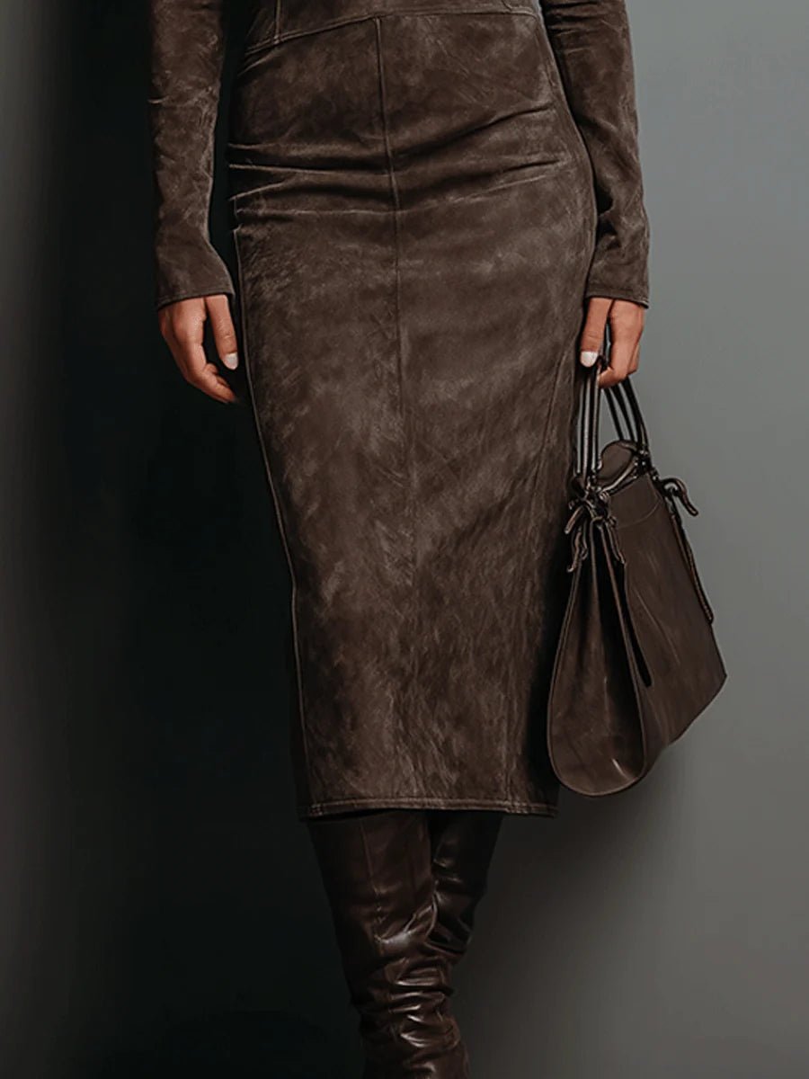 Ava™ - Suède Midi - jurk - Bellanza