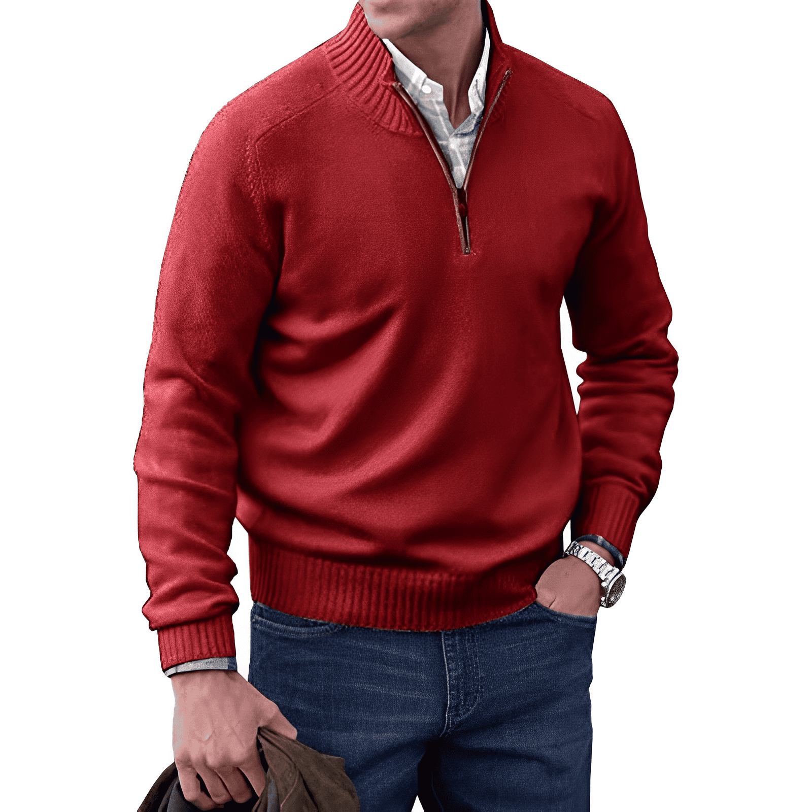 Marcus | Elegante trui met ritssluiting