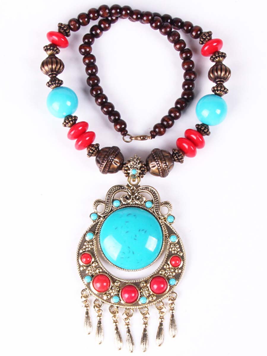 Bohemian Gevlochten Rijst Kralen Ketting Sweater Ketting - Bellanza
