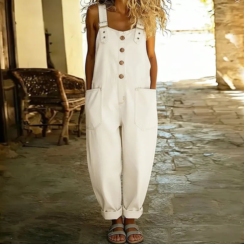 Carmen | Vintage denim jumpsuit met verstelbare schouderbanden - Bellanza