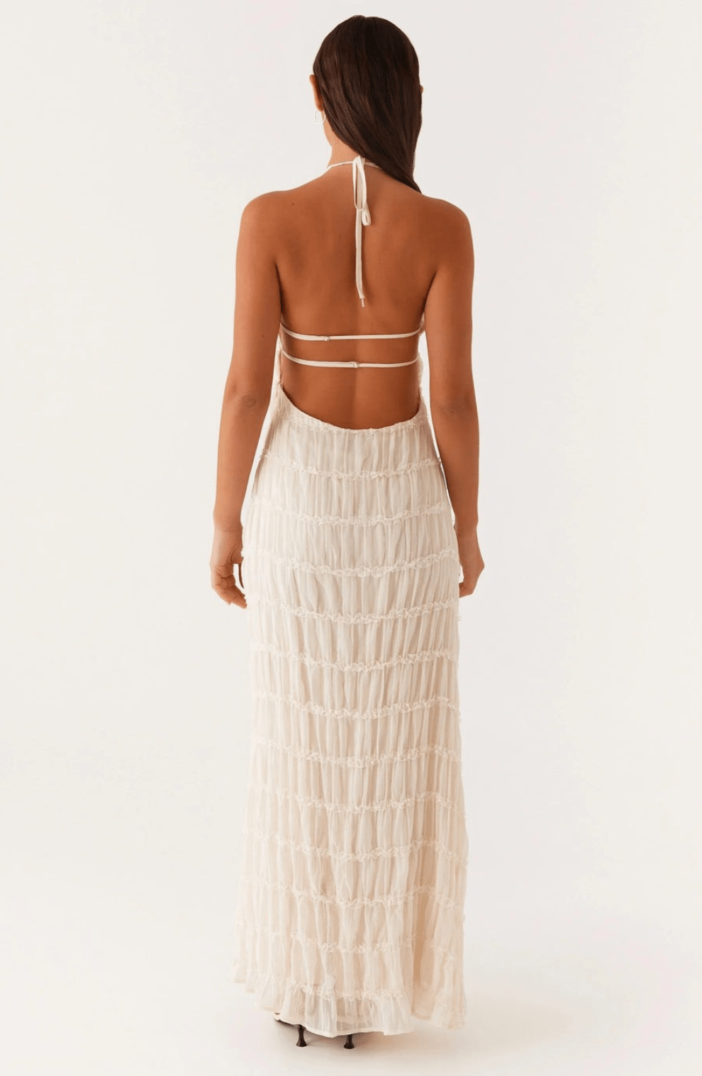 Caroline | Getextureerde Haltermaxi - jurk - bellanza