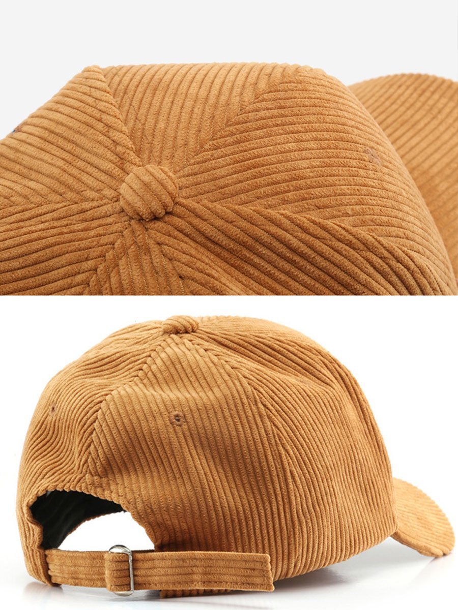 Casual Retro Corduroy Sport Warm Baseball Cap - Bellanza
