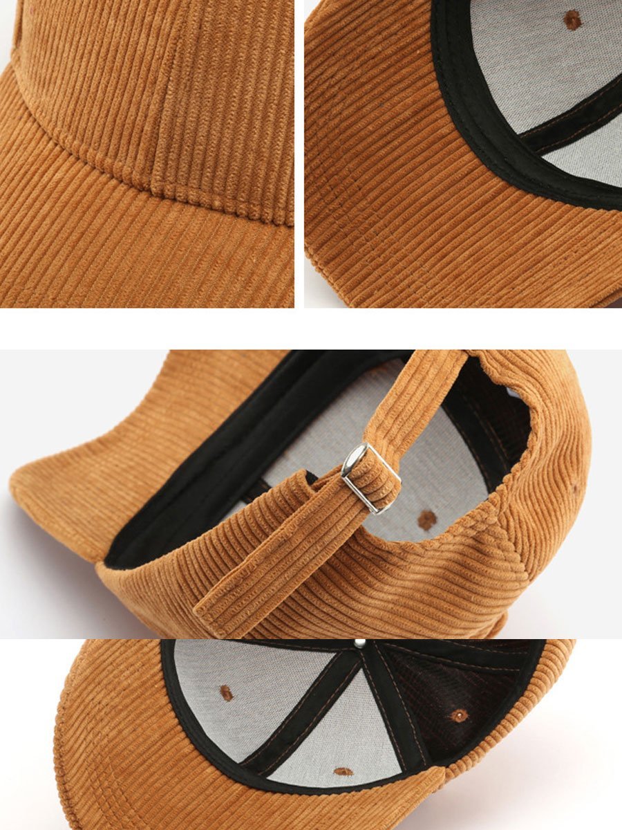 Casual Retro Corduroy Sport Warm Baseball Cap - Bellanza