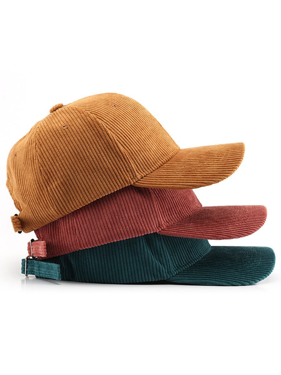 Casual Retro Corduroy Sport Warm Baseball Cap - Bellanza