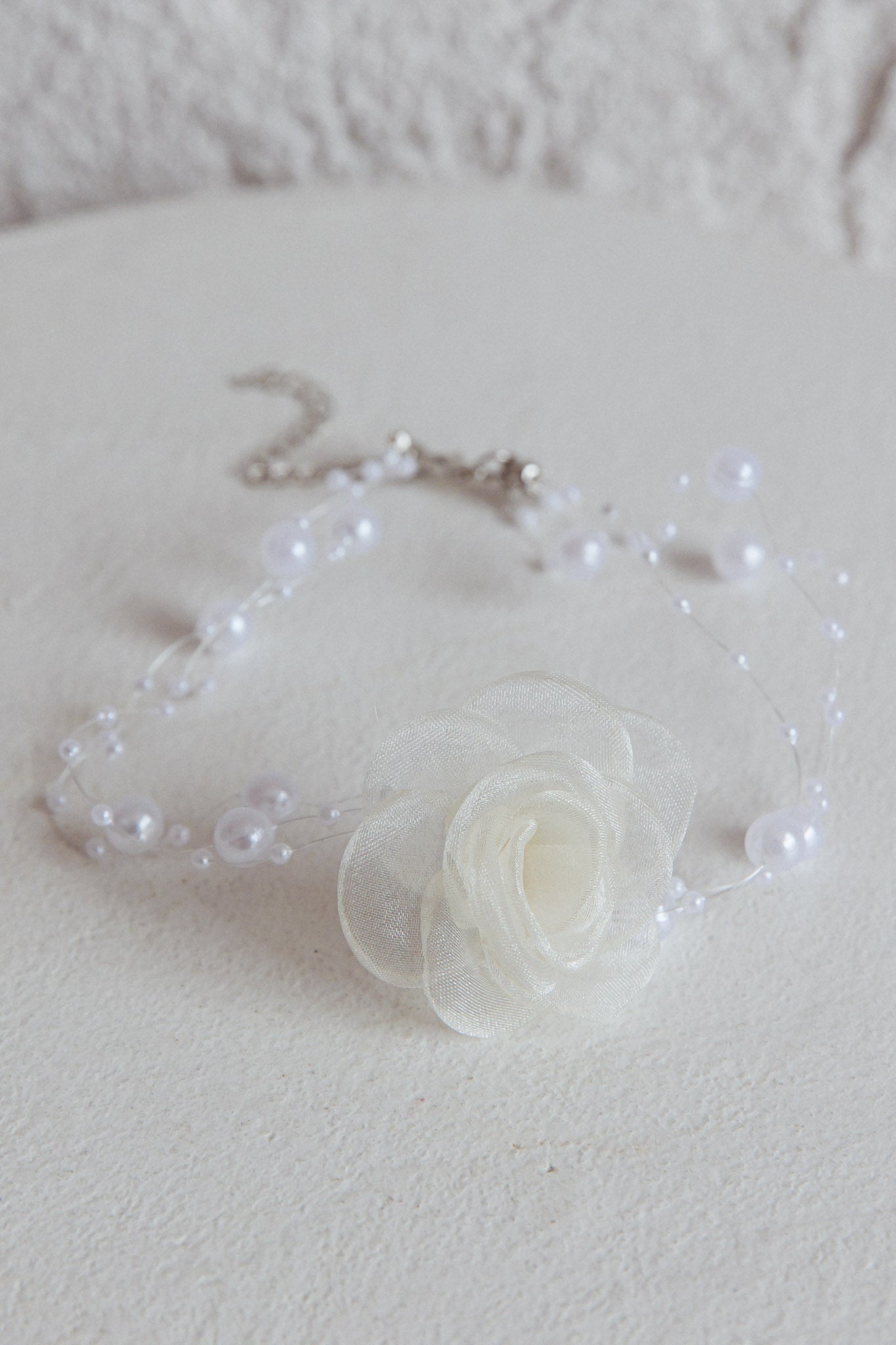 Choker Collier en Chiffon Roze Magic Moments Parels - Bellanza