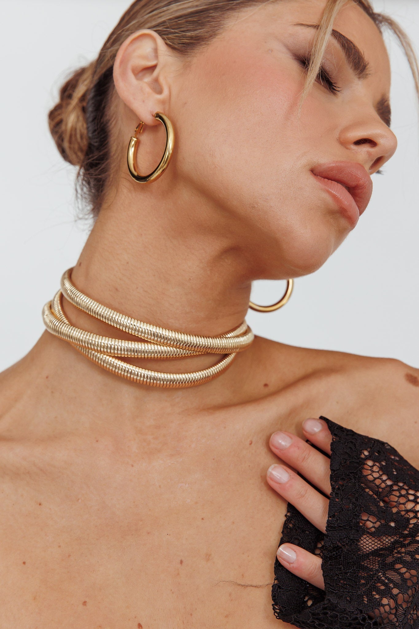 Choker Collier Multi Romeins Goud - Bellanza