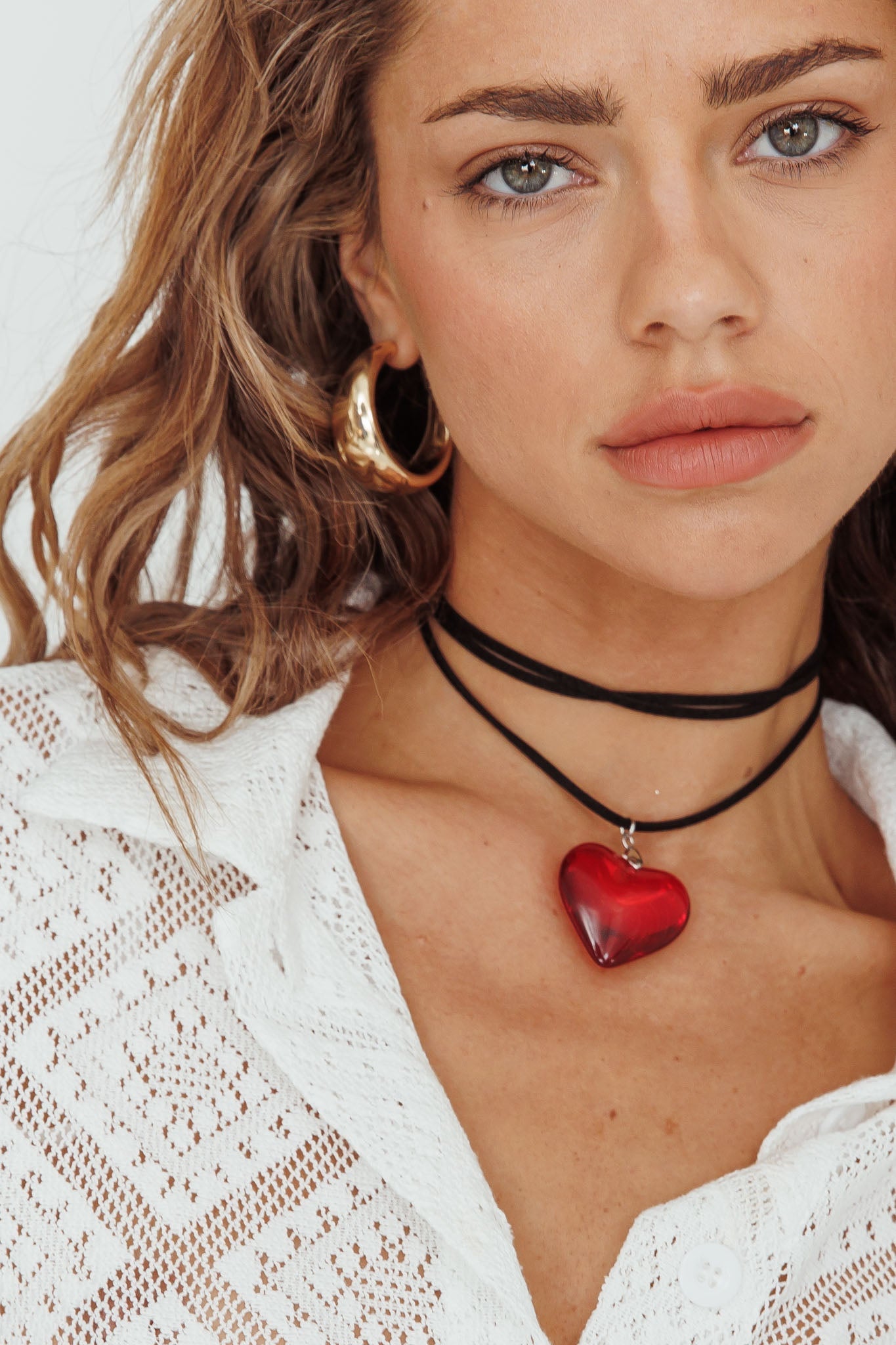 Choker Kraag Hart van Geliefden Rood - Bellanza
