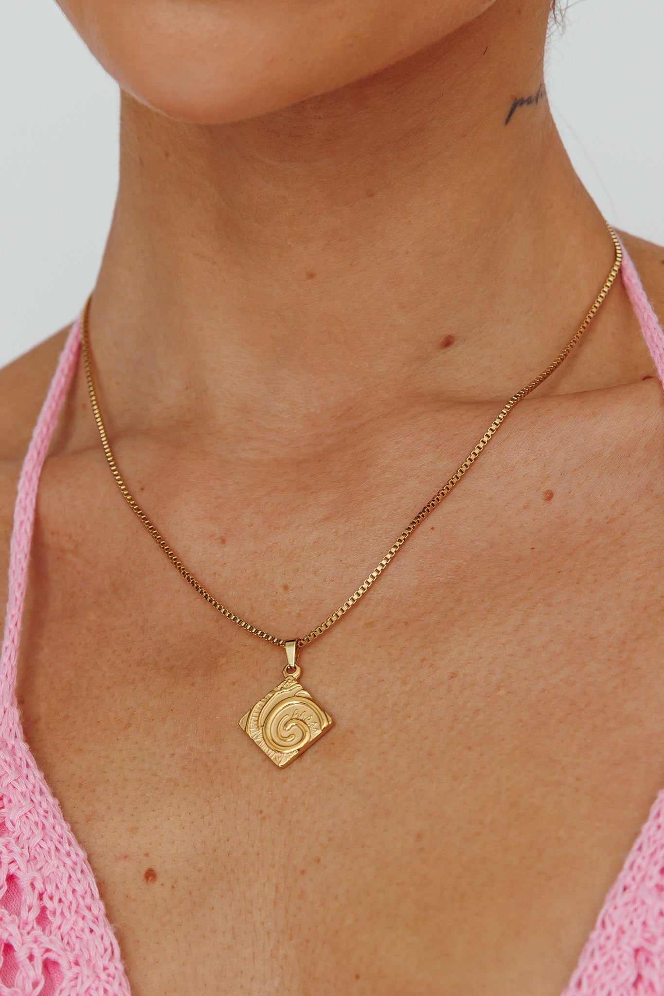 Collier Pendentif Chaîne Box Seychelles Goud - Bellanza