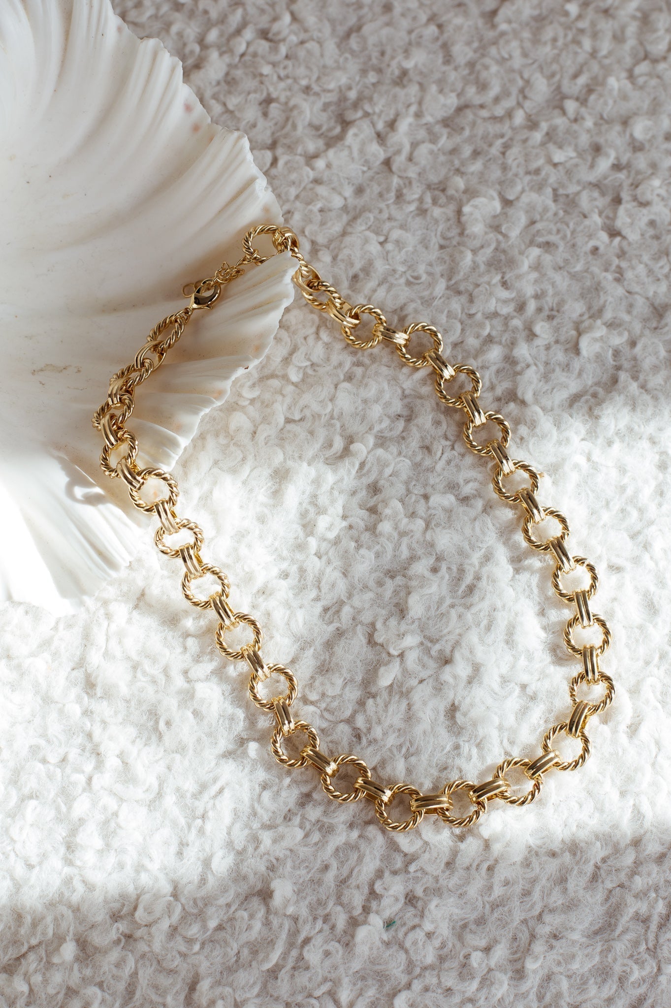 Collier Tova Circle Link Or - Bellanza