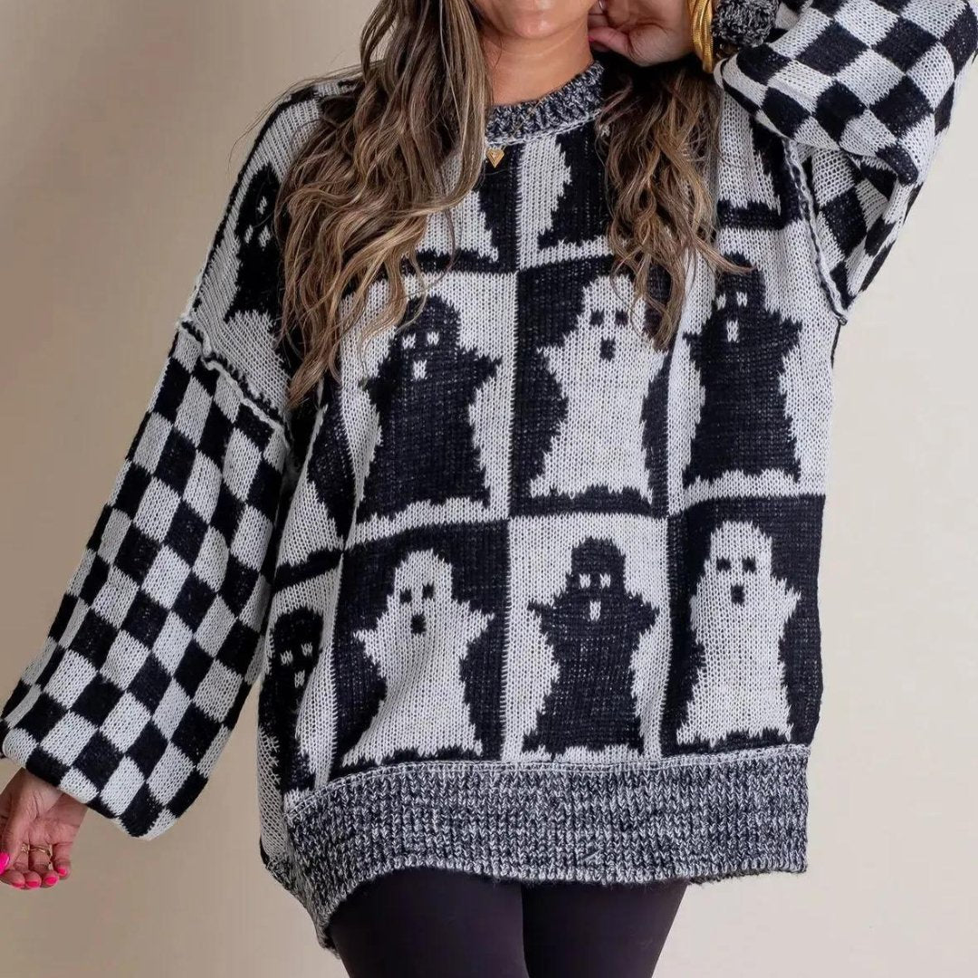 Comfy Sweater Met Halloween Print - bellanza