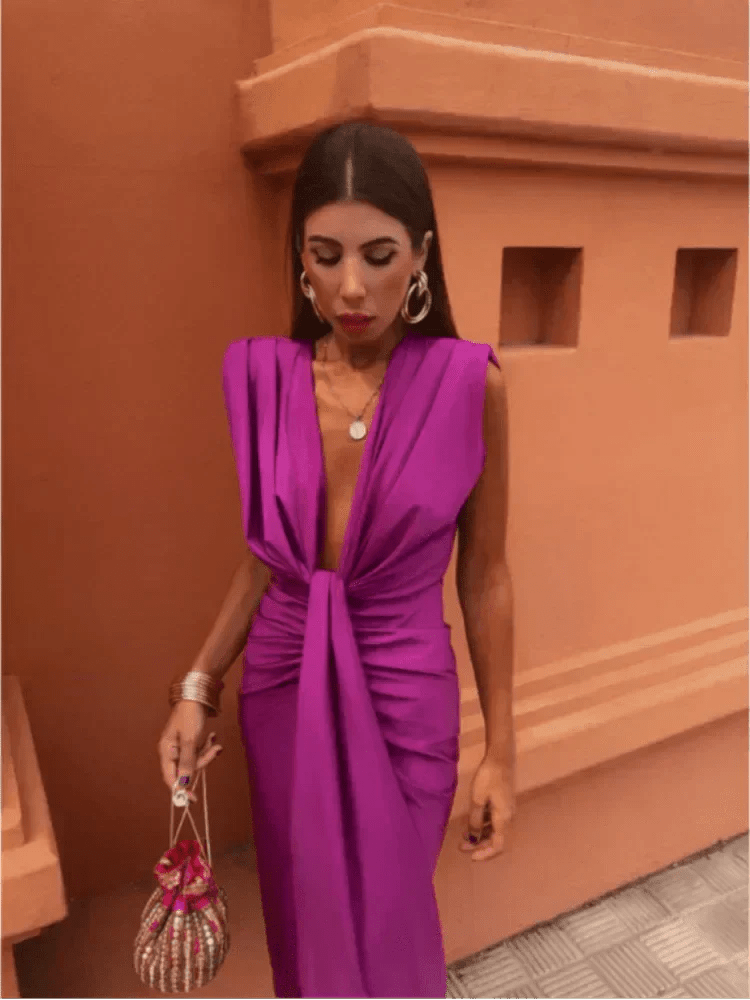 Cordelia | Elegante Drapé Jurk - bellanza