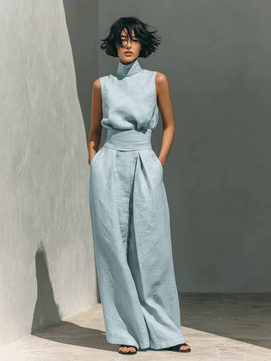 Cornelia | Lichte zomerse set met hemdje en broek - Bellanza