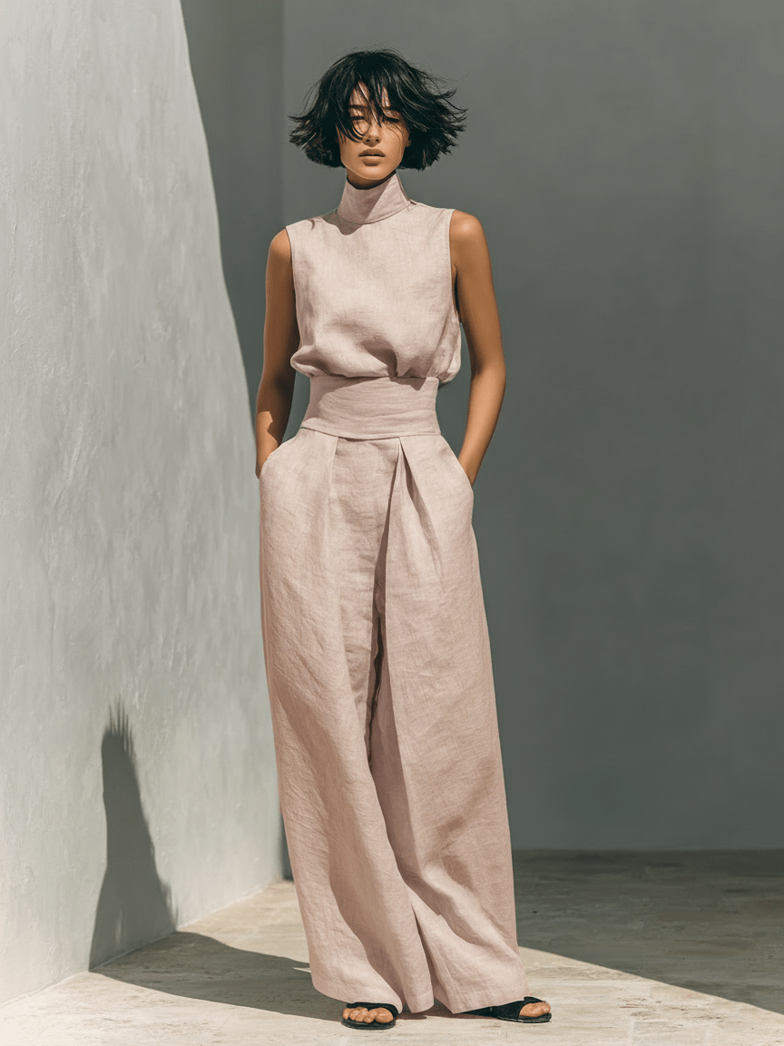 Cornelia | Lichte zomerse set met hemdje en broek - Bellanza