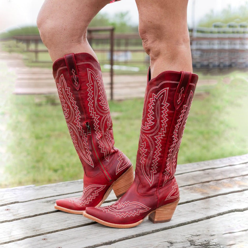 Cowboy Carter Outfits Vintage Geborduurde Puntige Neus Western Boots - Bellanza