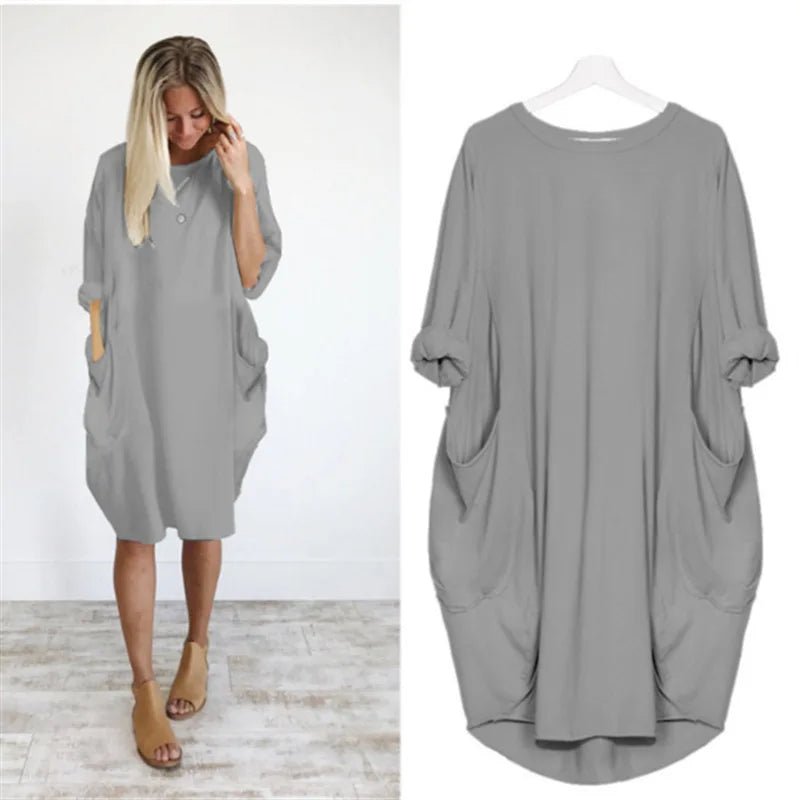 Dames jurk met zakken (1+1 Gratis) - bellanza