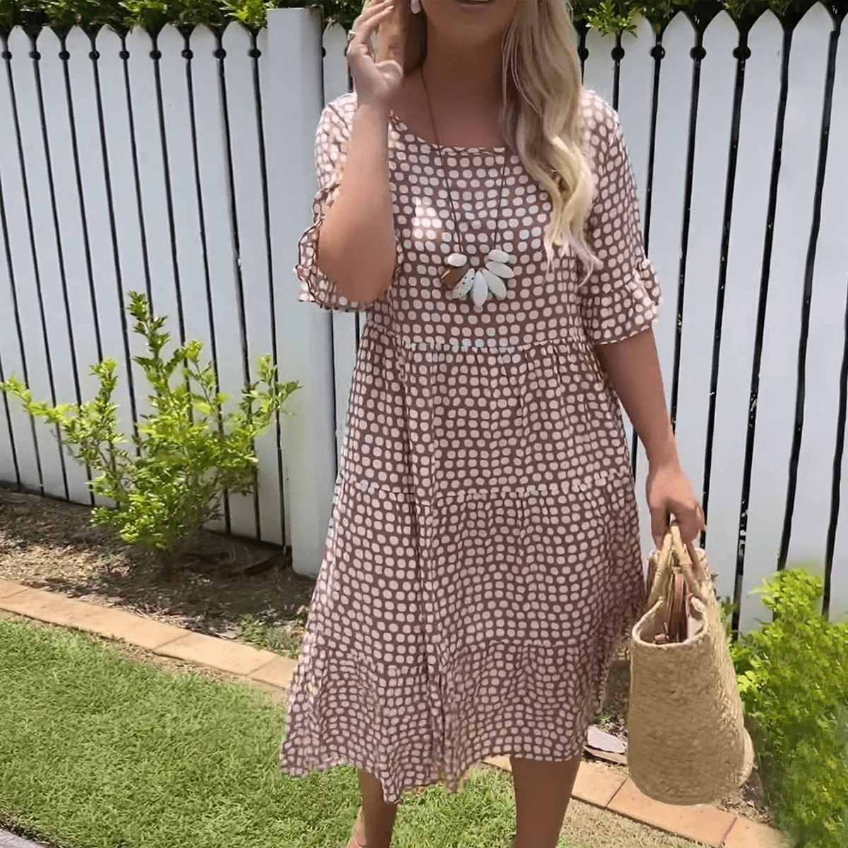 Darcy - Midi - jurk met korte mouwen - bellanza