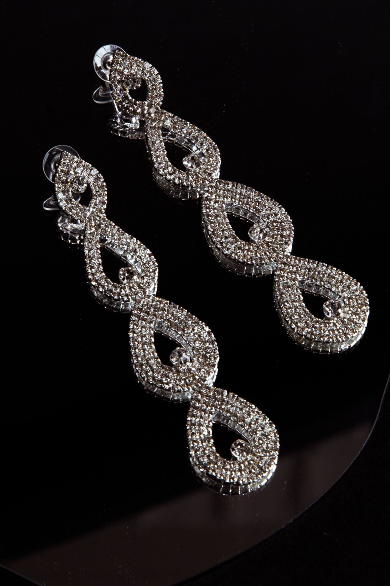 Druppelvormige Oorbellen Royale Diamante Zilver - Bellanza
