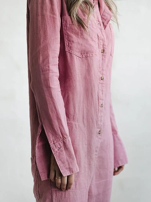 Elegante en Comfortabele Lange Mouwen Jumpsuit - bellanza