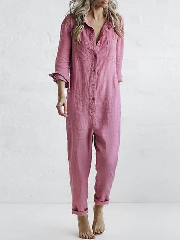 Elegante en Comfortabele Lange Mouwen Jumpsuit - bellanza