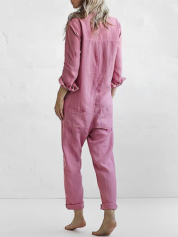 Elegante en Comfortabele Lange Mouwen Jumpsuit - bellanza