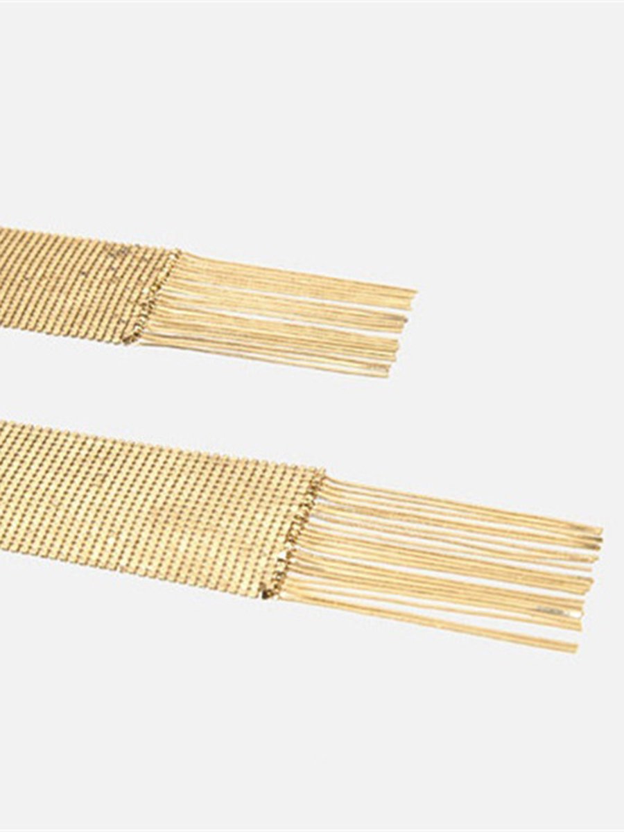 Elegante Textured Metalen Pailletten Lange Sjaal - Bellanza