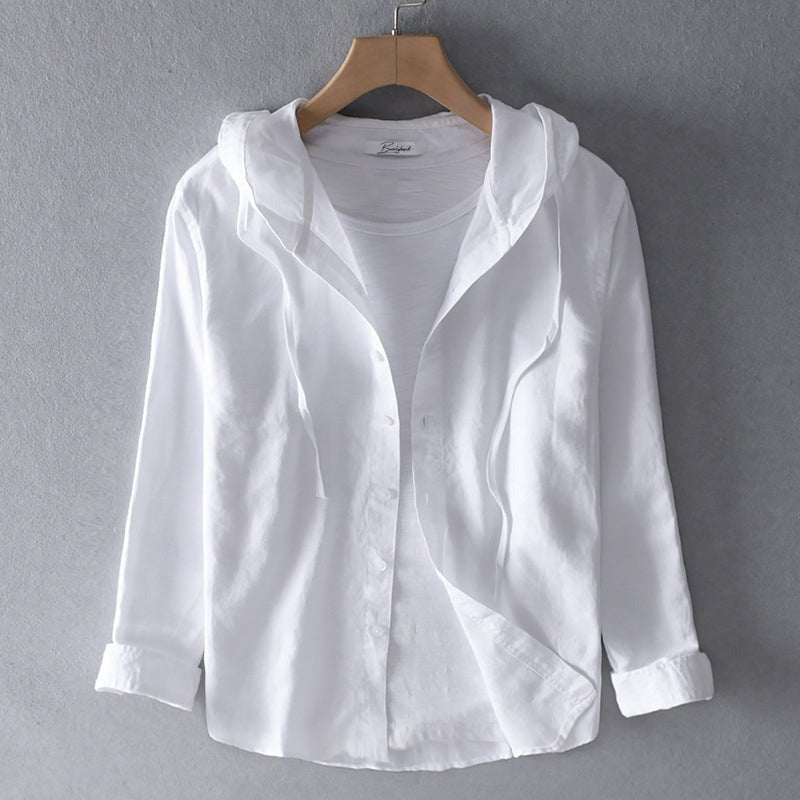 Elena | Linnen blouse met capuchon - bellanza