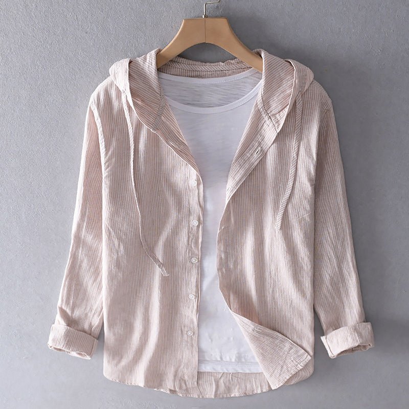 Elena | Linnen blouse met capuchon - bellanza