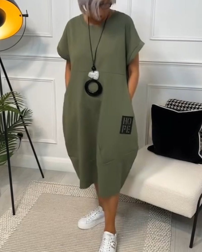 Elise | Casual Vrijetijdsjurk met Korte Mouwen - Bellanza
