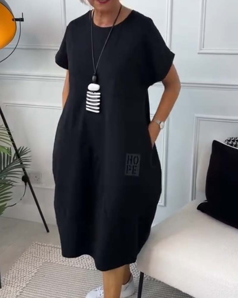 Elise | Casual Vrijetijdsjurk met Korte Mouwen - Bellanza