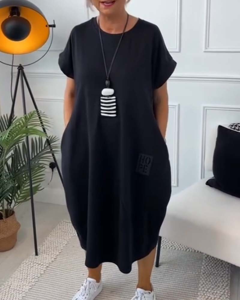 Elise | Casual Vrijetijdsjurk met Korte Mouwen - Bellanza