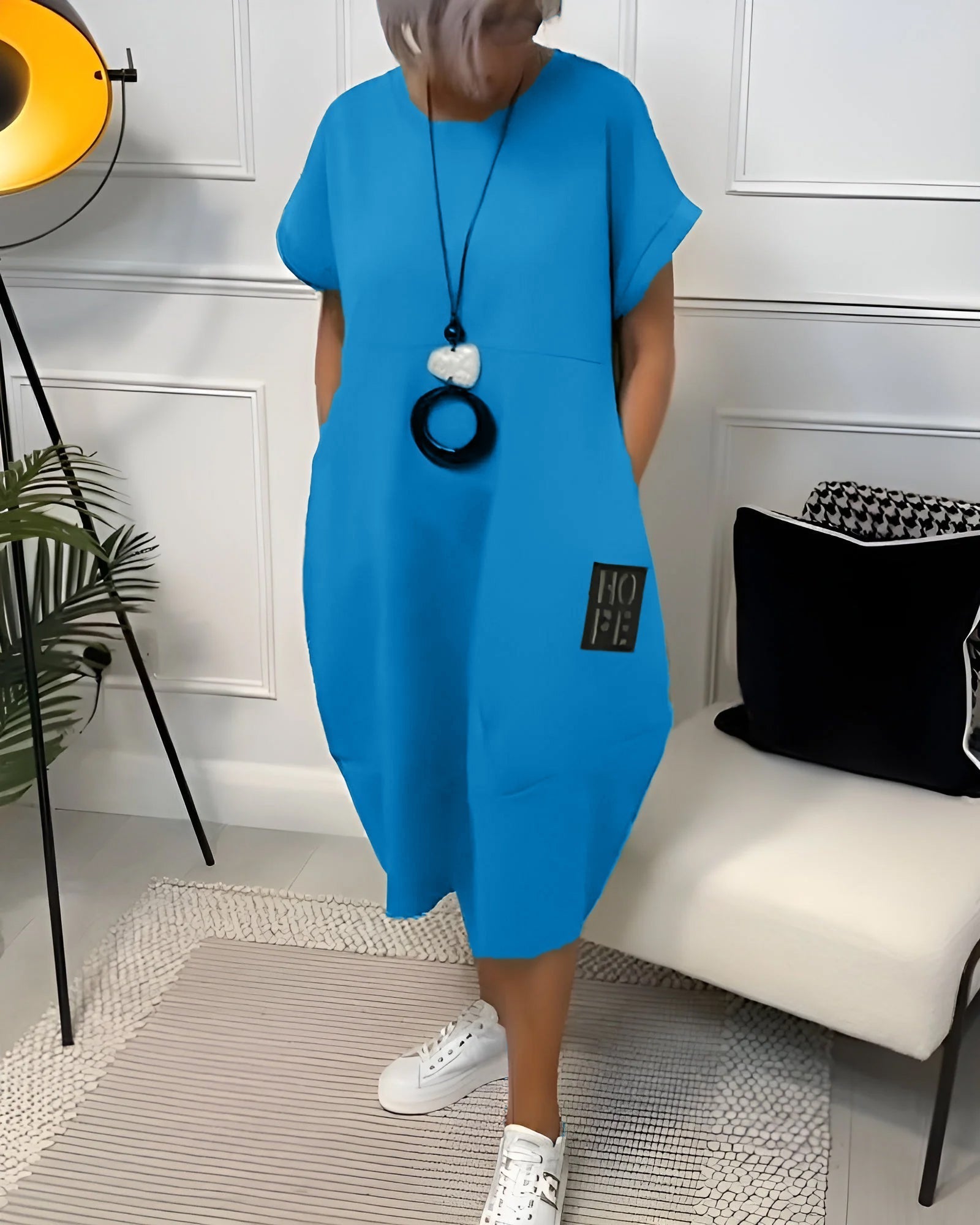 Elise | Casual Vrijetijdsjurk met Korte Mouwen - Bellanza