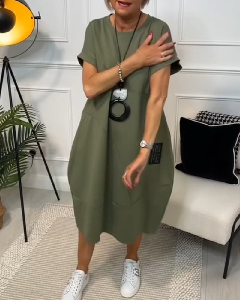 Elise | Casual Vrijetijdsjurk met Korte Mouwen - Bellanza