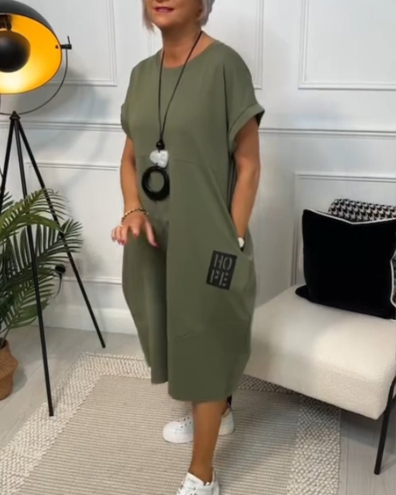 Elise | Casual Vrijetijdsjurk met Korte Mouwen - Bellanza