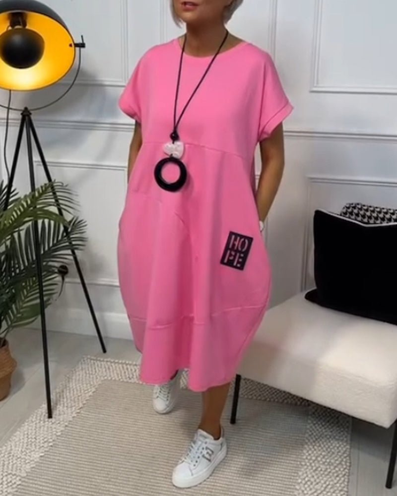 Elise | Casual Vrijetijdsjurk met Korte Mouwen - Bellanza