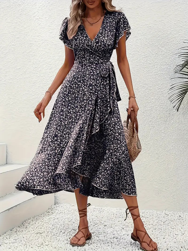 Estelle | Elegante Zomerjurk met Bloemenprint - bellanza