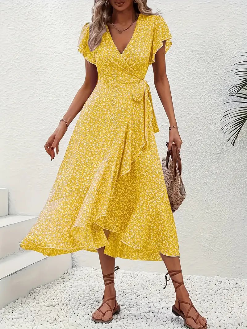 Estelle | Elegante Zomerjurk met Bloemenprint - bellanza