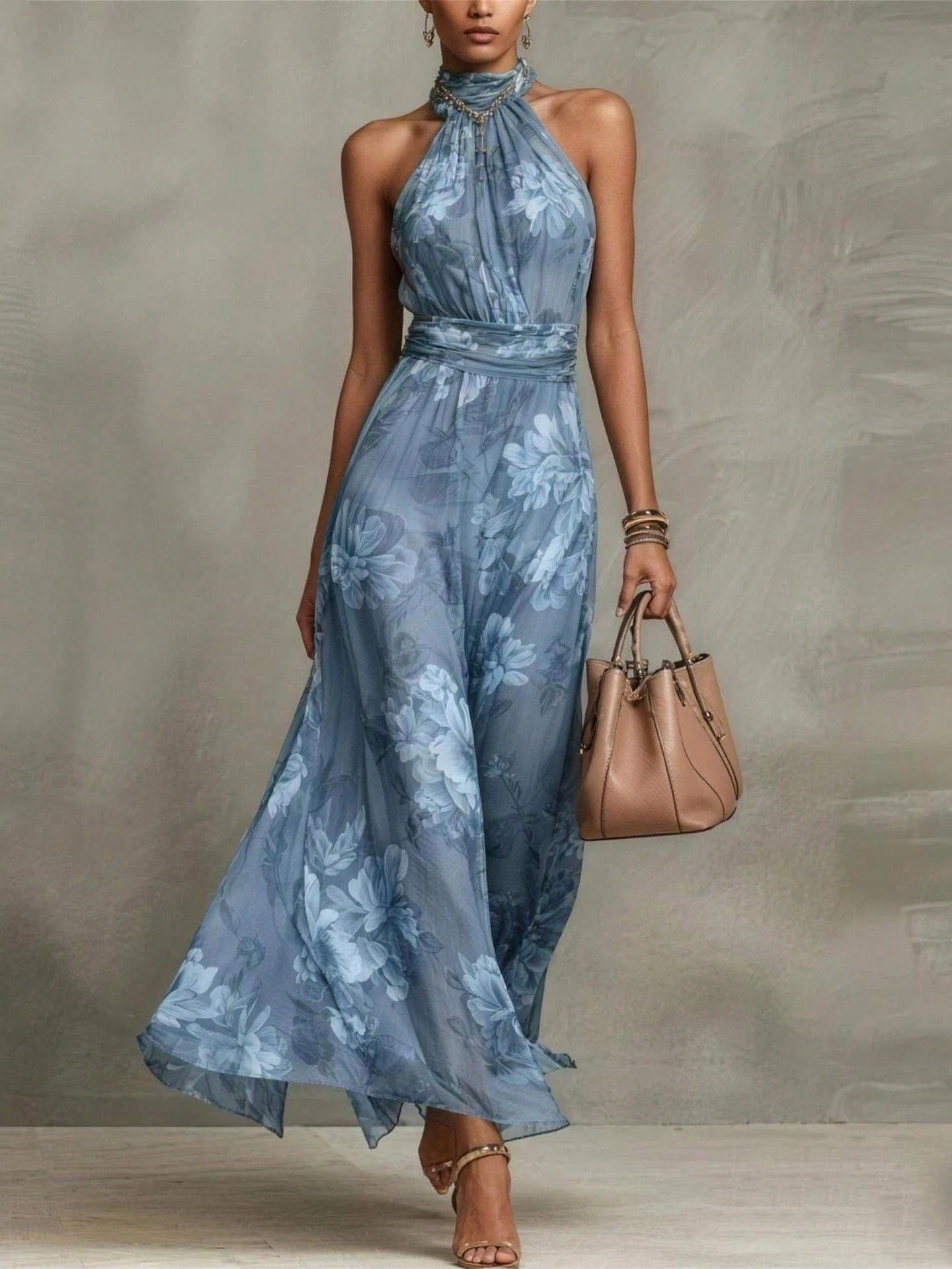 Evelien | Elegante maxi-jurk met bloemenprint - Bellanza
