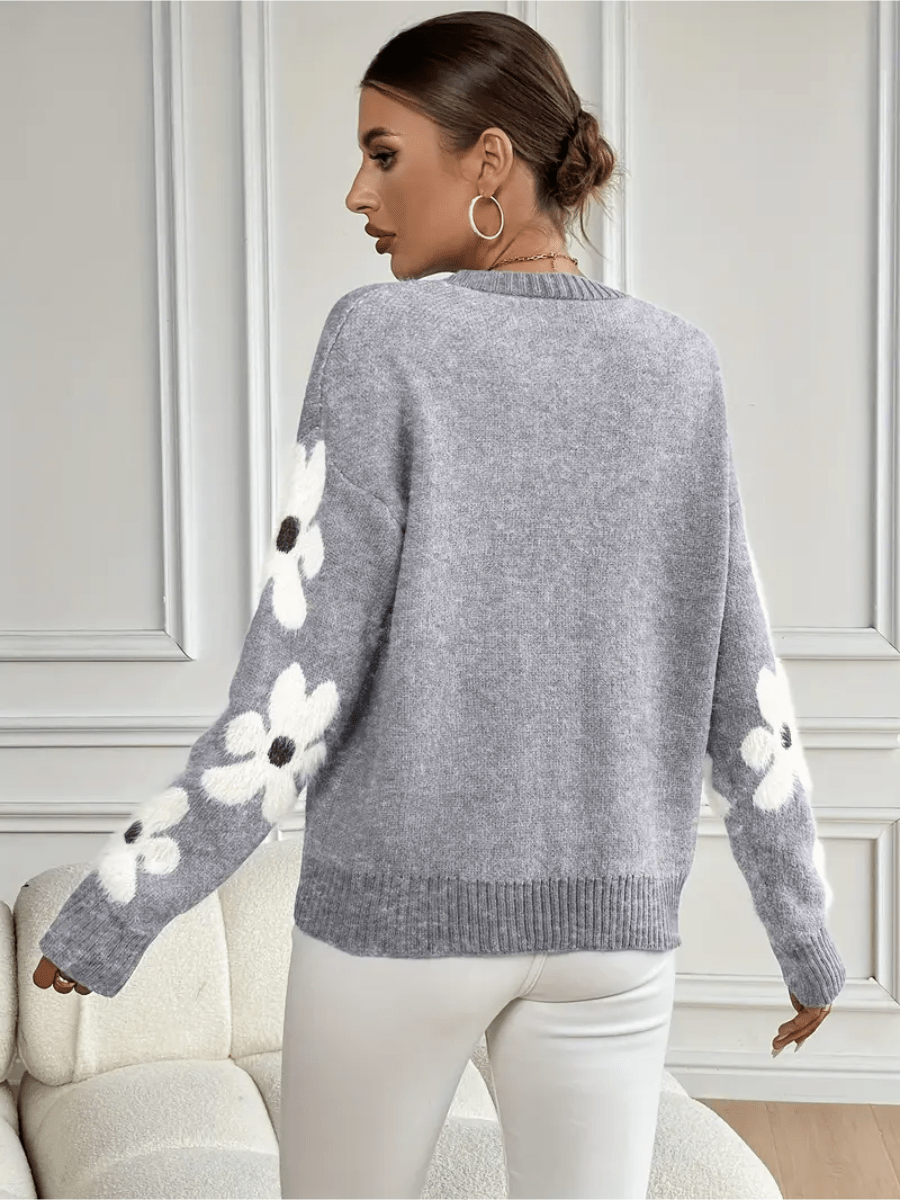 Flora | Elegante en Comfortabele Sweater met Bloemenprint - Bellanza