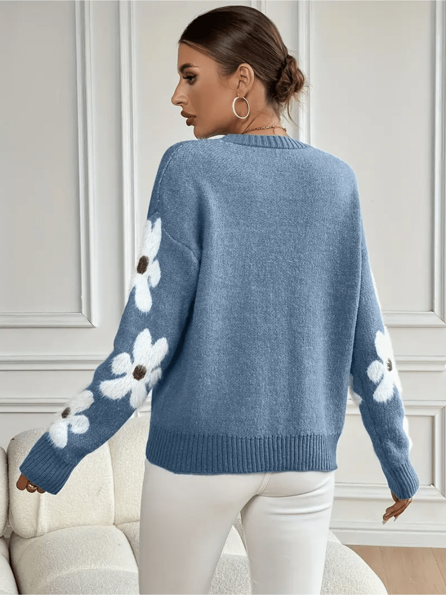 Flora | Elegante en Comfortabele Sweater met Bloemenprint - Bellanza