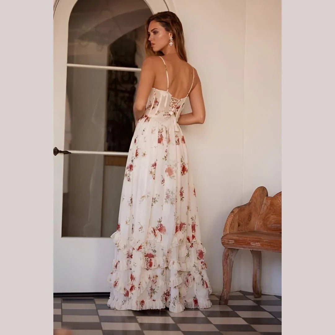 Floréa™ | Midi Jurk met Bloemenprint - bellanza