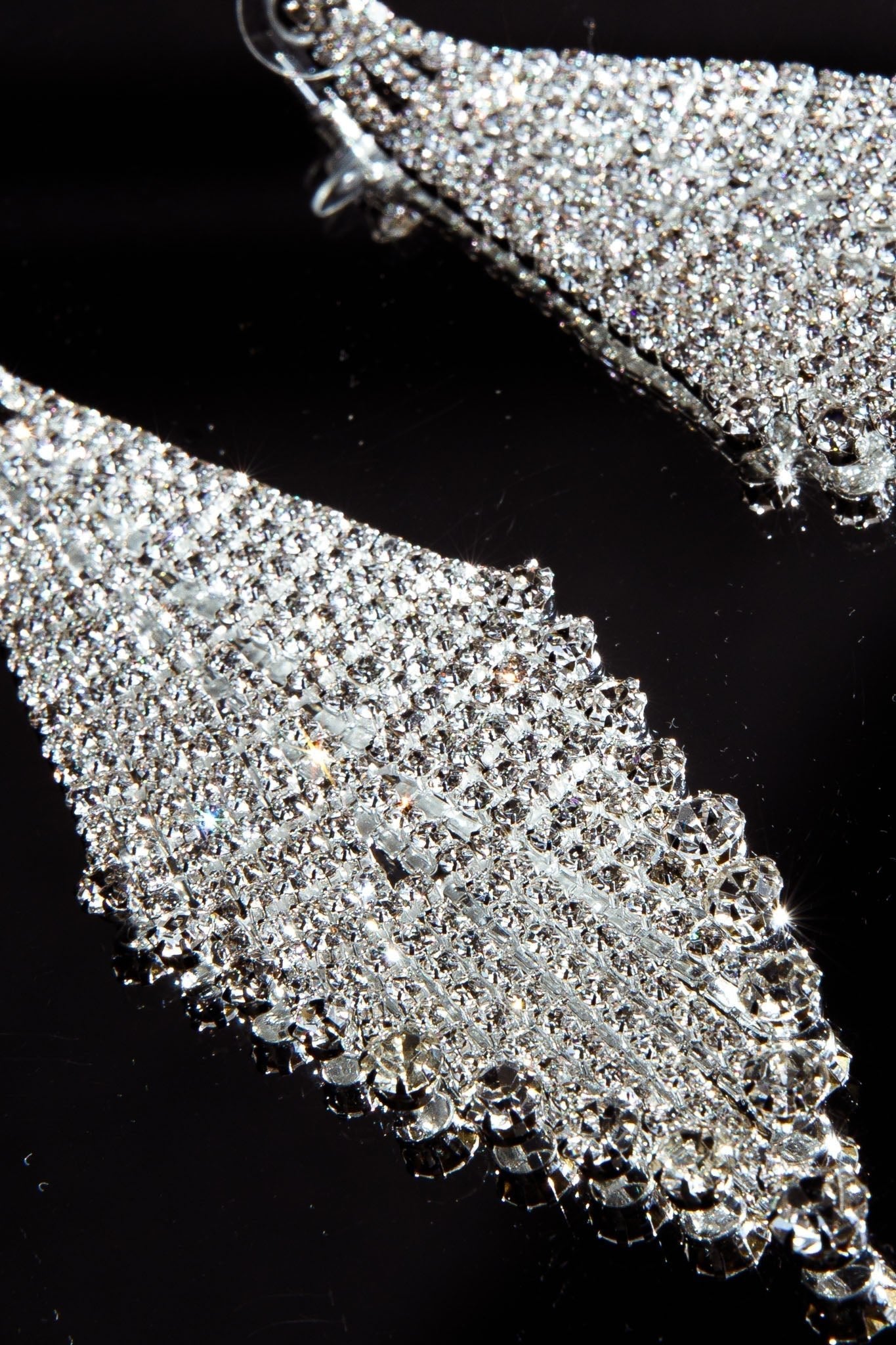 Franje oorbellen met diamanten Rani Zilver - Bellanza