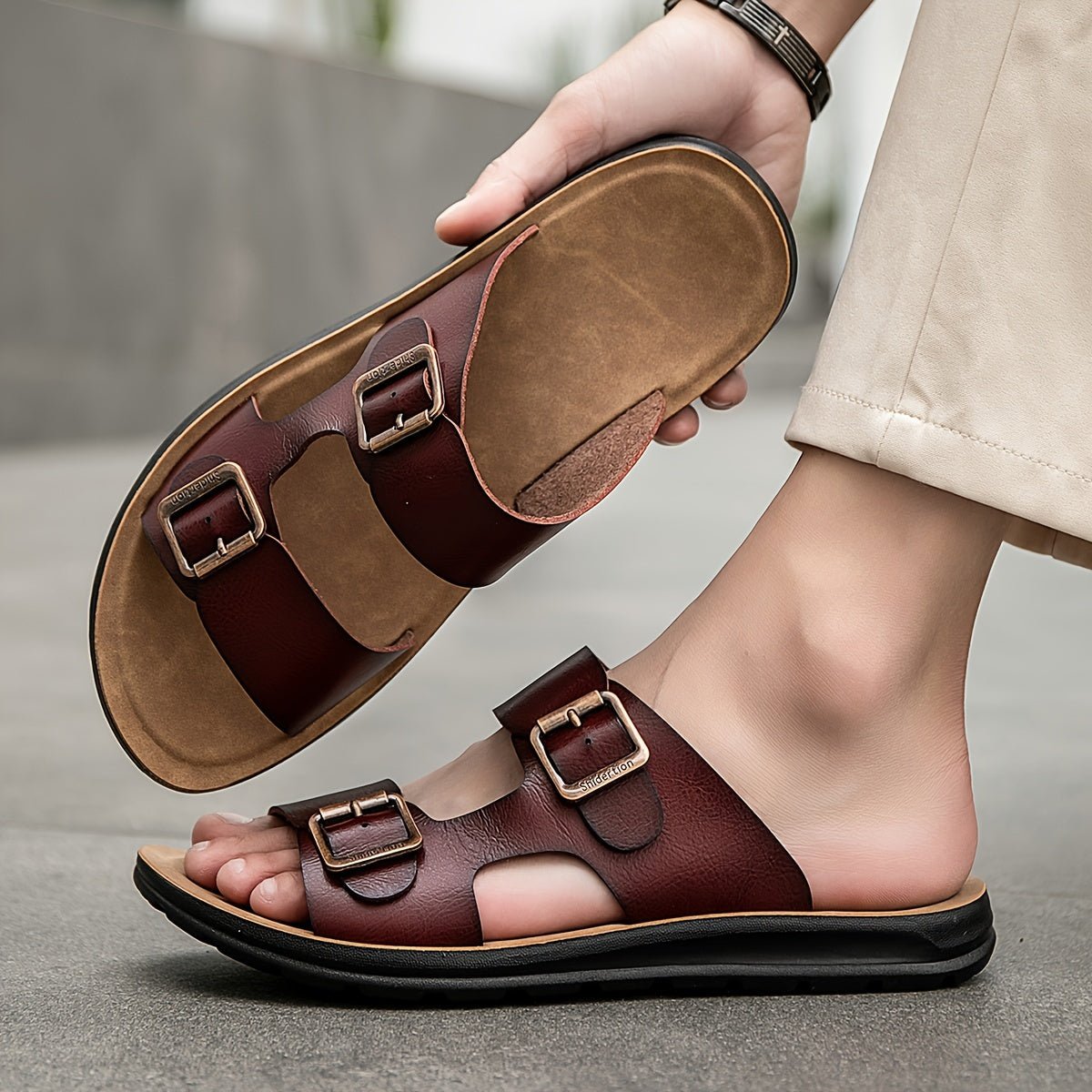 Gabriel Verstelbare Orthopedische Heren Sandalen - bellanza